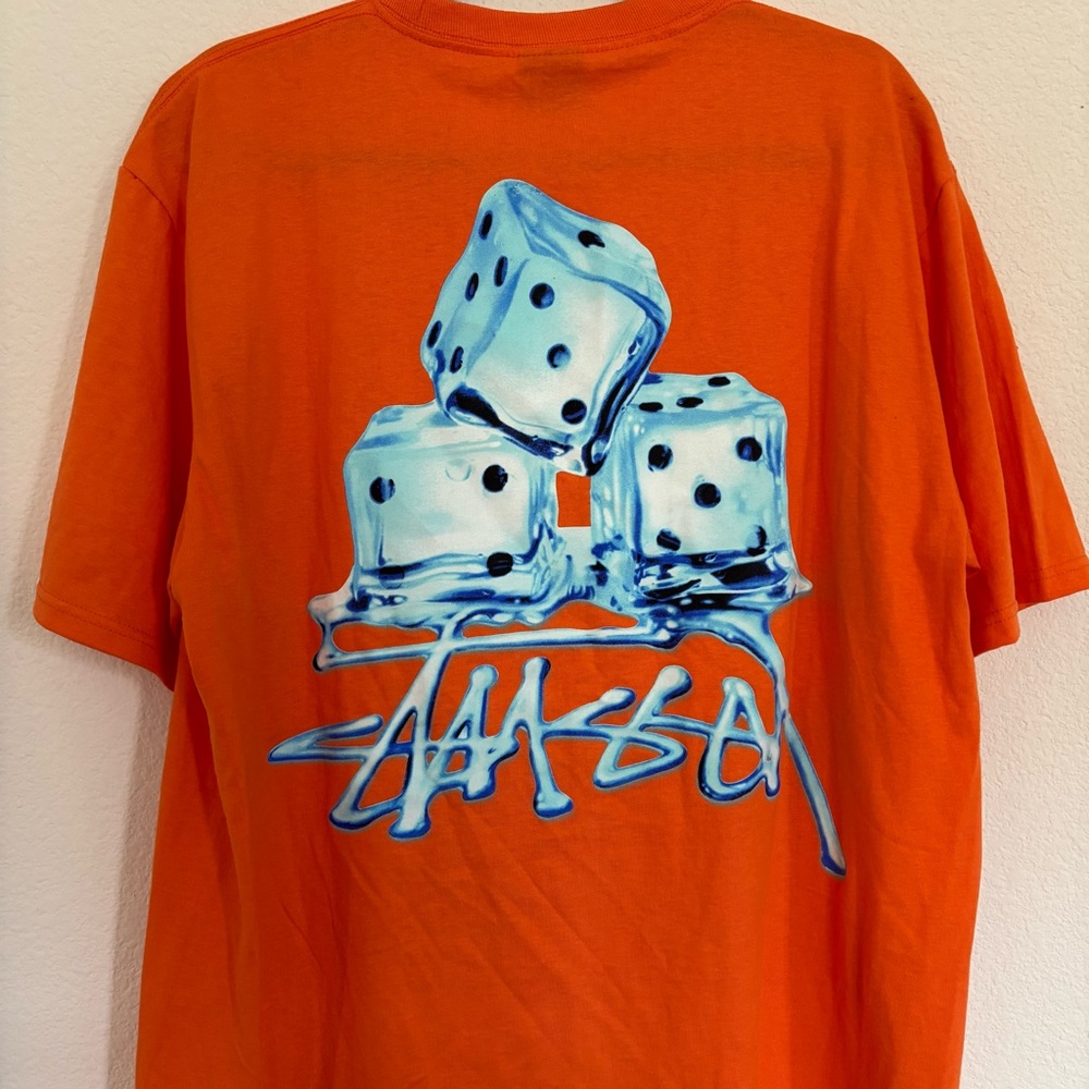 Stussy Mens Melted Tee in Coral - Picture 4 of 6